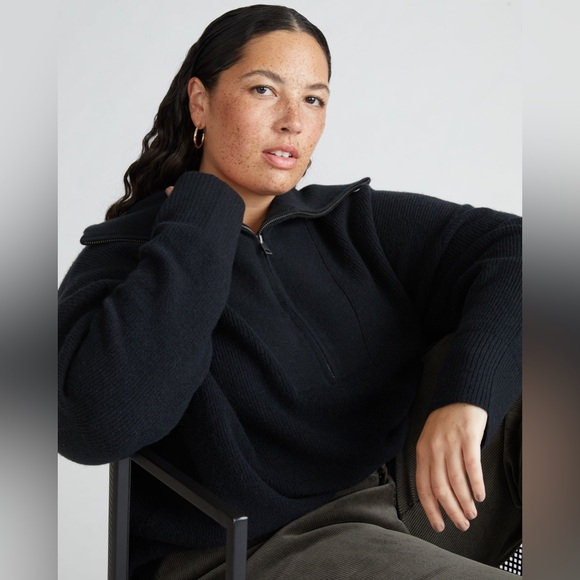 NWT Universal Standard Alpaca & Wool Blend Half Zip Eco Blanket Sweater sz 10/12